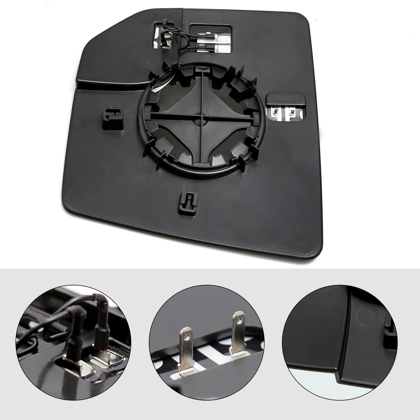 Heated Blind Spot Convex Mirror Replacement for Ford F150 2015-2020 - Passenger Side Rear View Mirror Glass with Defrost Function - Perfect for Winter Driving & Enhanced Safety