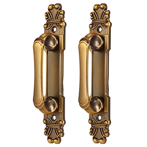 Rustic European Style Door Pull Handle - Set of 2, Antique Cabinet Hardware for Barn Doors, Kitchen Cabinets & Furniture (Perfect for Farmhouse, Industrial & Vintage Home Decor)