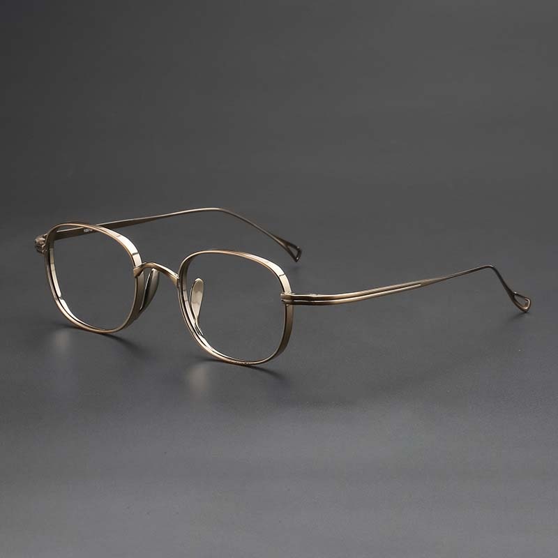 CCspace Unisex Full Rim Handcrafted Round Titanium Frame Eyeglasses 54595 - Lightweight Durable Glasses for Reading, Driving & Everyday Wear