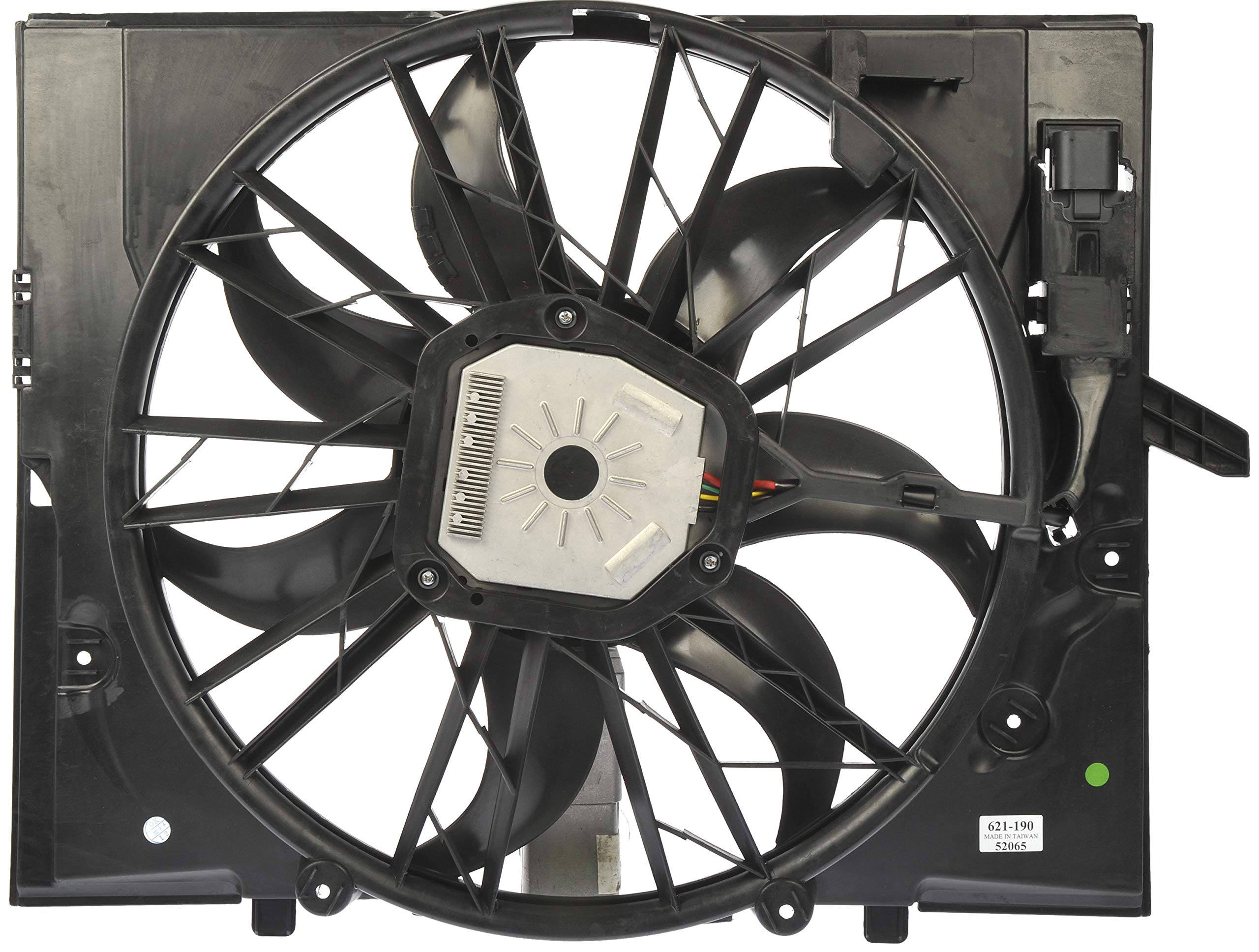 Dorman 621-190 Engine Cooling Fan Assembly Replacement for BMW 3 Series 5 Series X3 X5 - High Performance Cooling System Part for Hot Weather & Heavy Traffic Driving