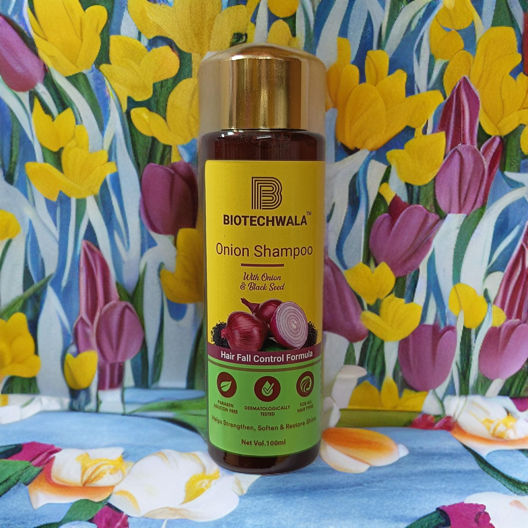 Biotechwala Onion Shampoo for Hair Growth & Thickness - Sulfate-Free Natural Hair Care with Onion Extract - Perfect for Dry, Damaged Hair & Scalp Health