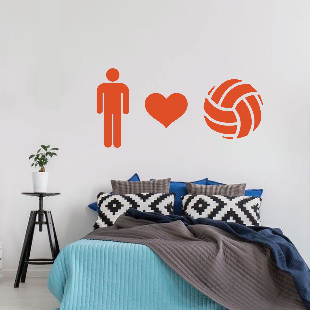 Heart Volleyball Wall Decal - Premium Vinyl Sports Decor for Boys Bedroom, Playroom & Game Room - Perfect for Sports Lovers & Team Spirit Decorations