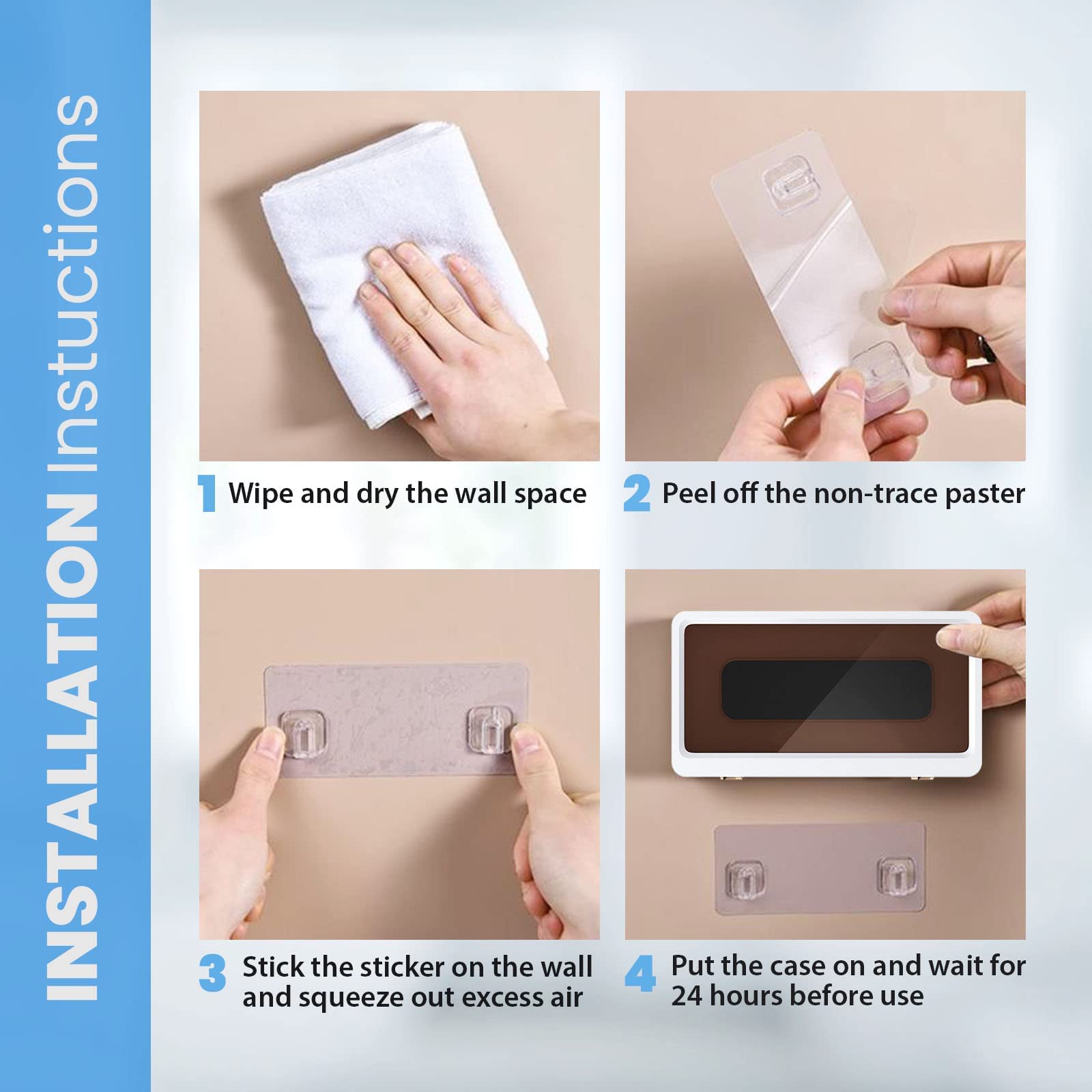 Waterproof Phone Holder Wall Mount - Universal Bathroom & Shower Phone Stand with Strong Adhesive, White - Perfect for Hands-Free Use in Bathroom, Kitchen, or Car