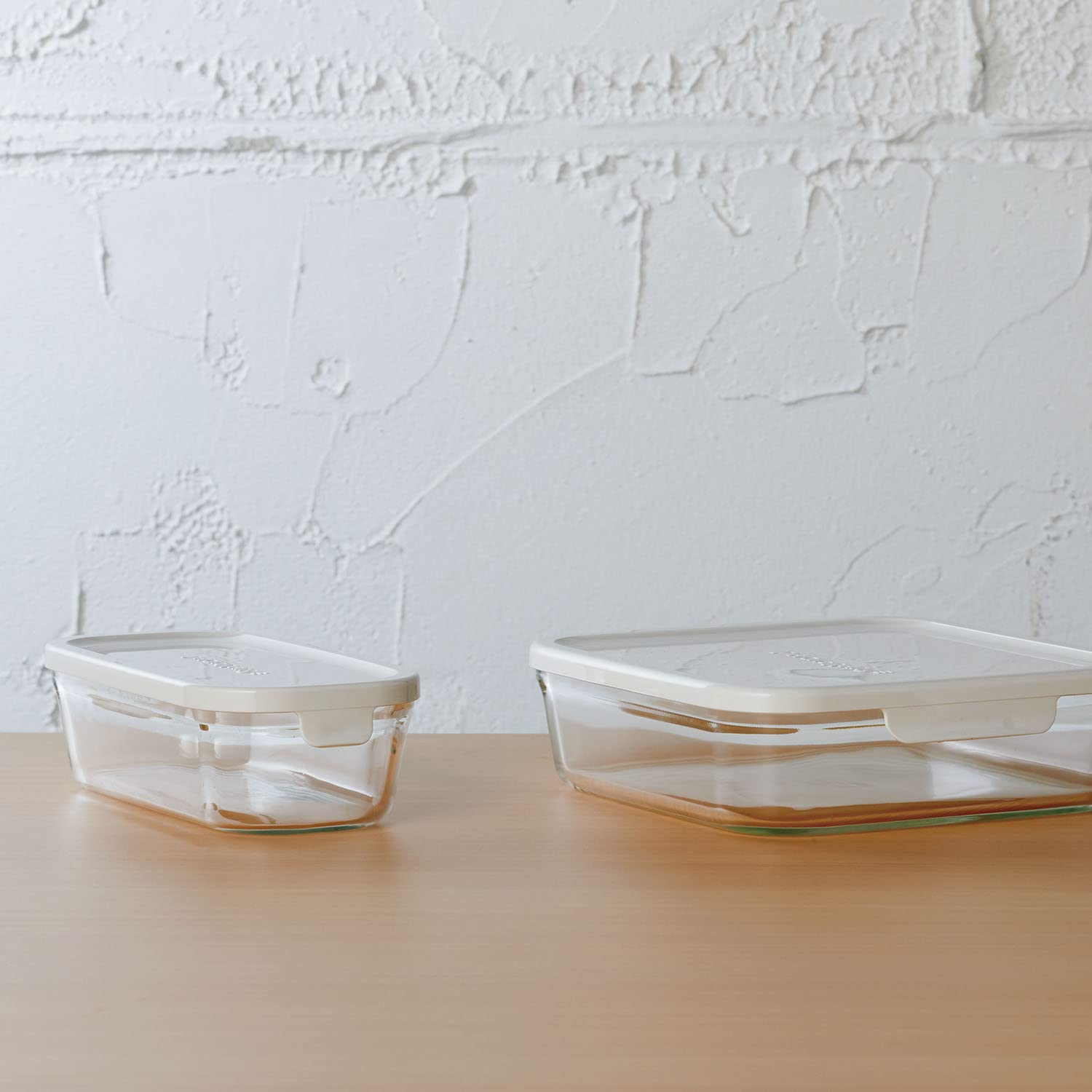 AGC iwaki Heat Resistant Glass Storage Container Set - Microwave Safe, Freezer Safe, BPA-Free (500mL, White) - Perfect for Meal Prep, Leftovers & Food Storage - Japan Import N3246-W