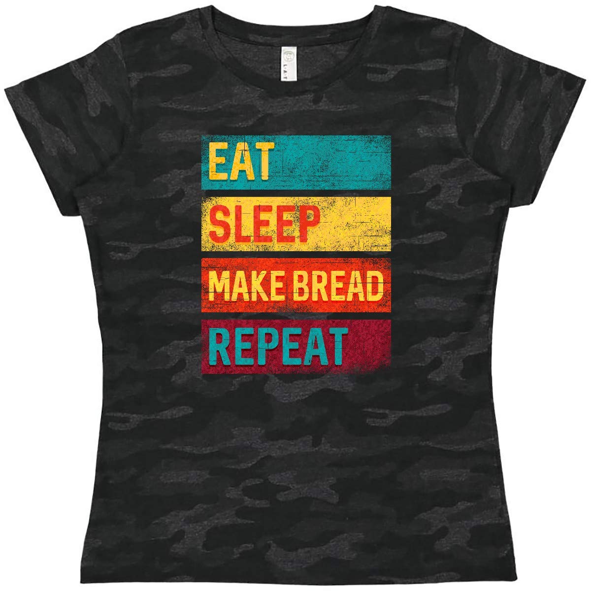 Inktastic Baking Bread Making Eat Sleep Make Bread Women's T-Shirt - Funny Cooking Enthusiast Gift for Bakers & Bread Lovers