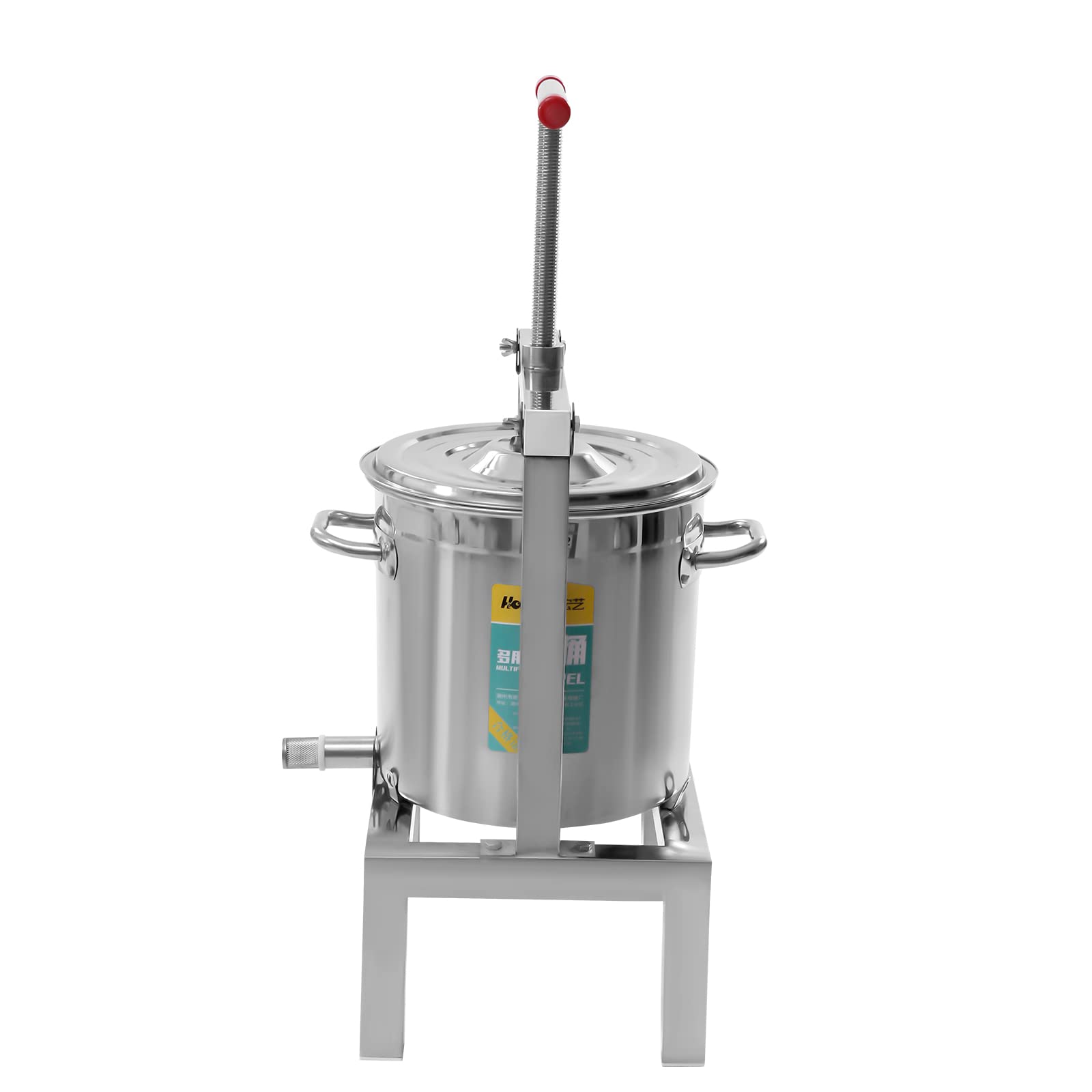 10L Stainless Steel Fruit Press for Cider, Wine & Juice Making - Heavy Duty 304 Stainless Steel Crusher for Apples, Grapes & Berries - Perfect for Home Brewing, Winemaking & Fresh Juice Extraction