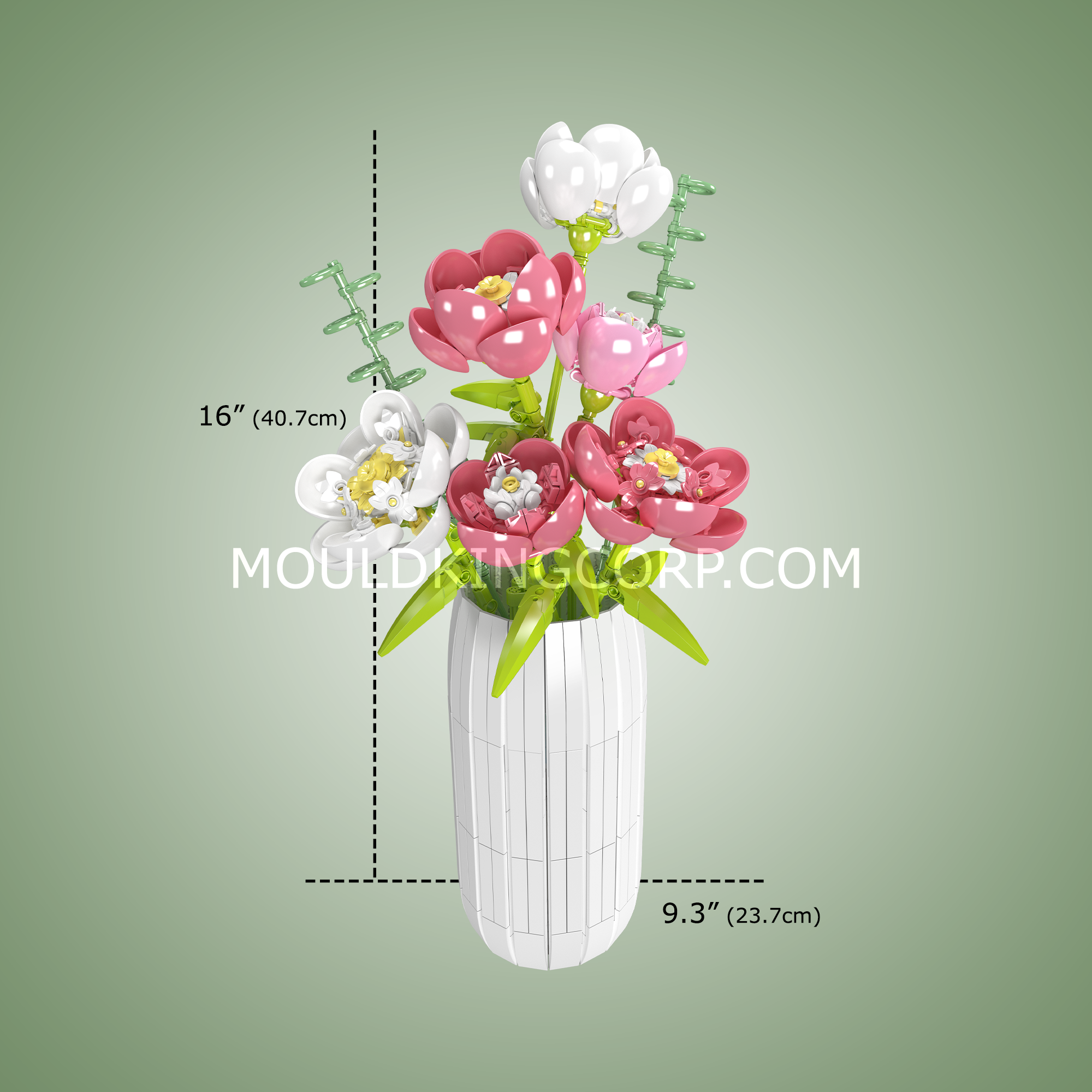 Mould King 10059 Peony Flowers Bouquet Building Set - 866 PCS DIY Creative Building Blocks for Adults, Home Decor, Gift Idea | Perfect for Birthday, Wedding, Anniversary & Home Decoration