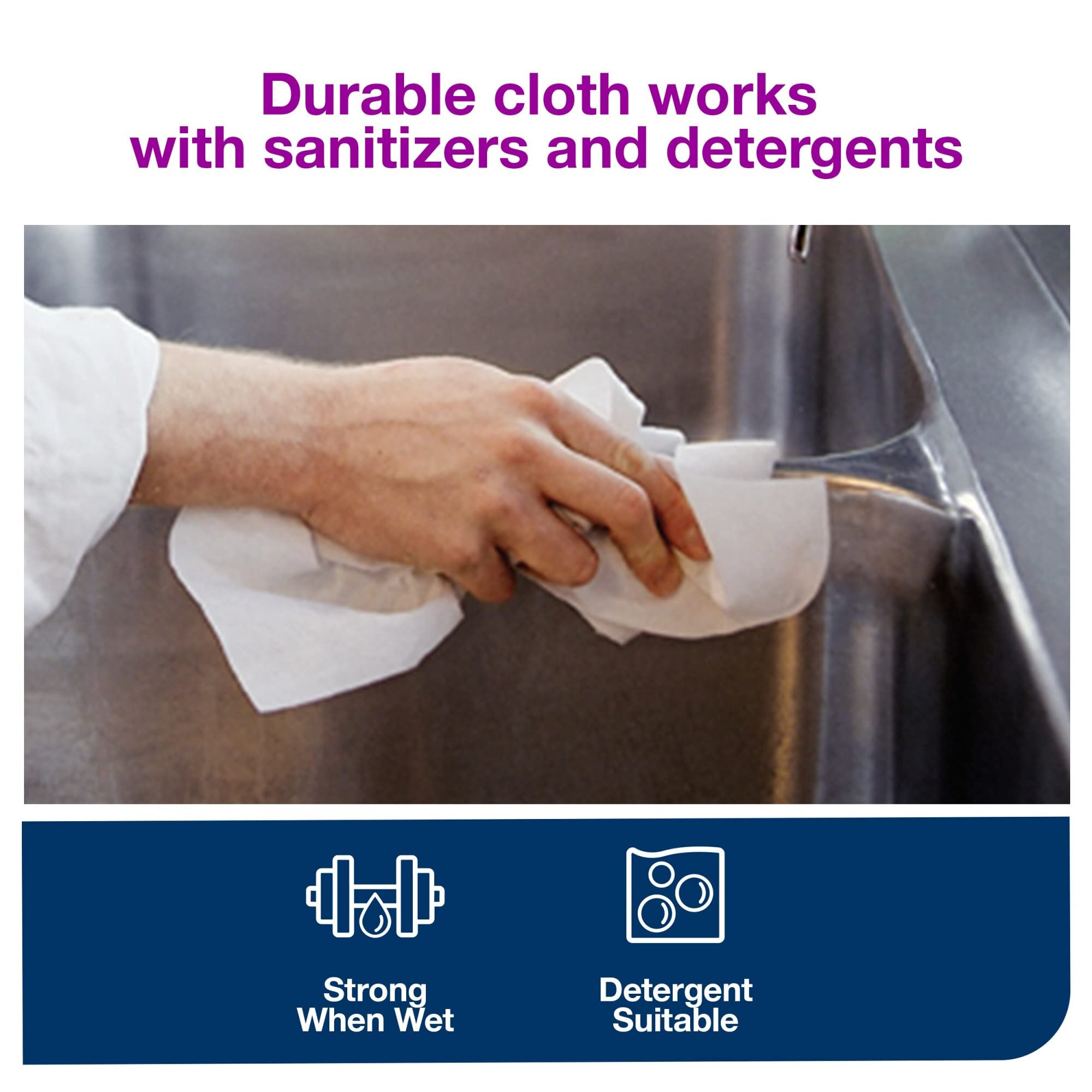 Tork Foodservice Cleaning Towel Green/White Self-Dispensing Roll - 1/4 Folded, 600 Towels per Roll (192185) | Ideal for Restaurants, Kitchens & Commercial Cleaning