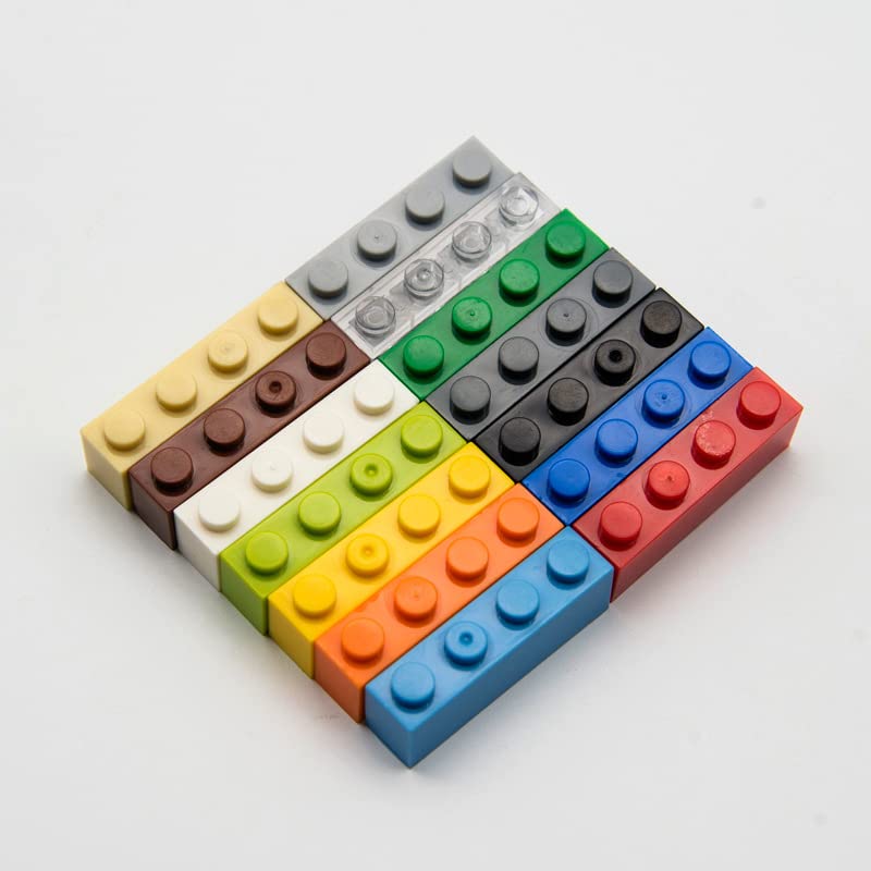 100-Piece White 1x4 Classic Building Bricks Flat Bulk Set - Compatible with Lego Parts & Pieces | Perfect for DIY Projects, Model Construction & Creative Play