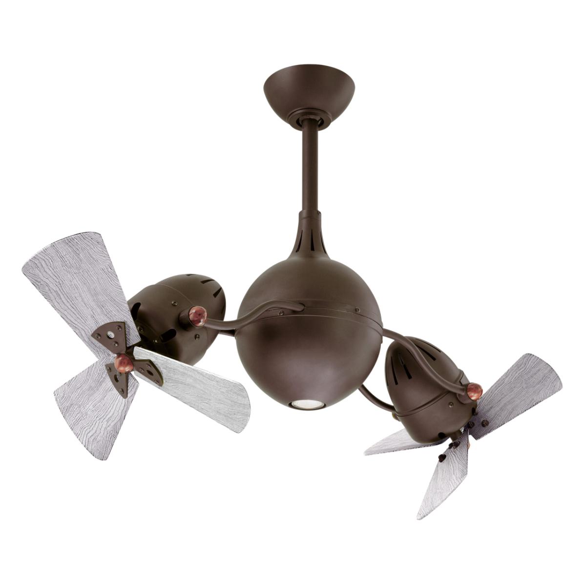 Acqua 39 Inch Rotational Dual Ceiling Fan with Light Kit - Textured Bronze Finish & Barn Wood Blades - Perfect for Bedroom, Living Room, and Outdoor Covered Patios