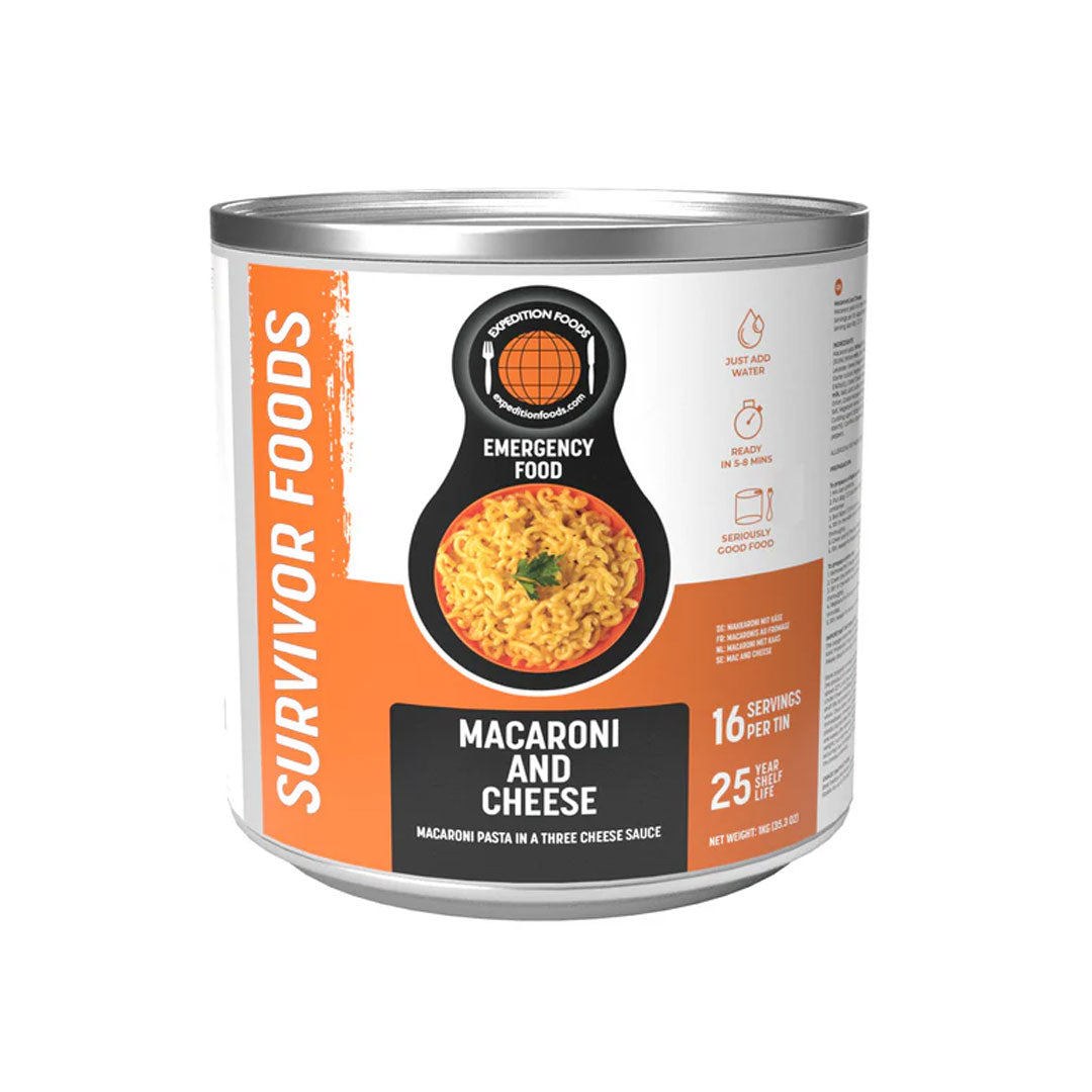 Expedition Foods Survivor Freeze Dried Macaroni Cheese (Vegetarian) - Lightweight Camping Meal, Emergency Food Supply & Outdoor Adventure Essentials