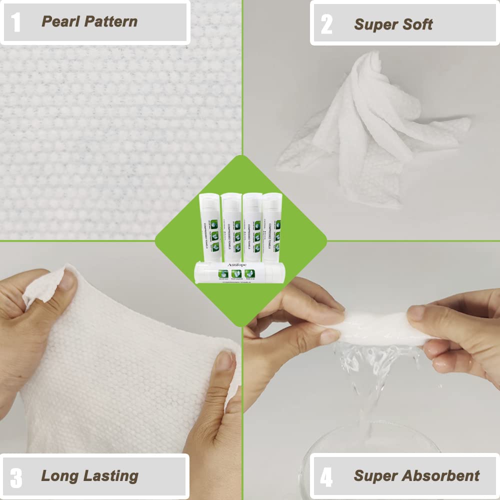 50 Pack Reusable Compressed Cleaning Wipes for Travel - Includes 5 Portable Carrying Cases | Eco-Friendly Face Towels & Coin Tissues | Perfect for Camping, Gym, Office & On-the-Go Cleaning