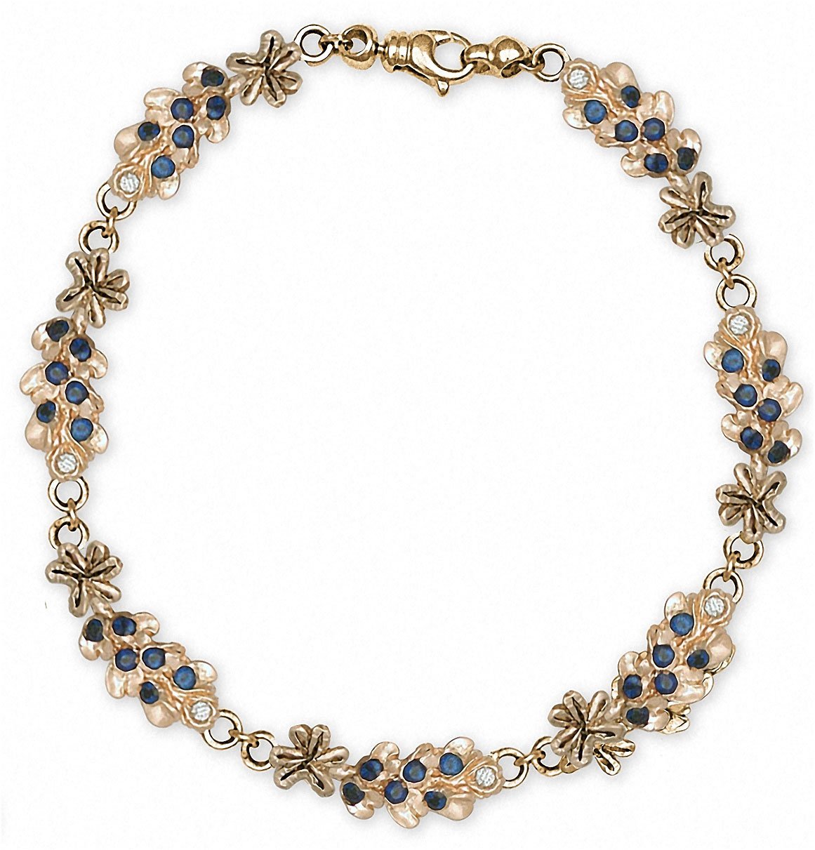 Bluebonnet Bracelet Jewelry - 14k Gold Handmade Texas Wildflower Bracelet (BBS-BRG) | Perfect for Weddings, Gifts & Texas Pride Accessories
