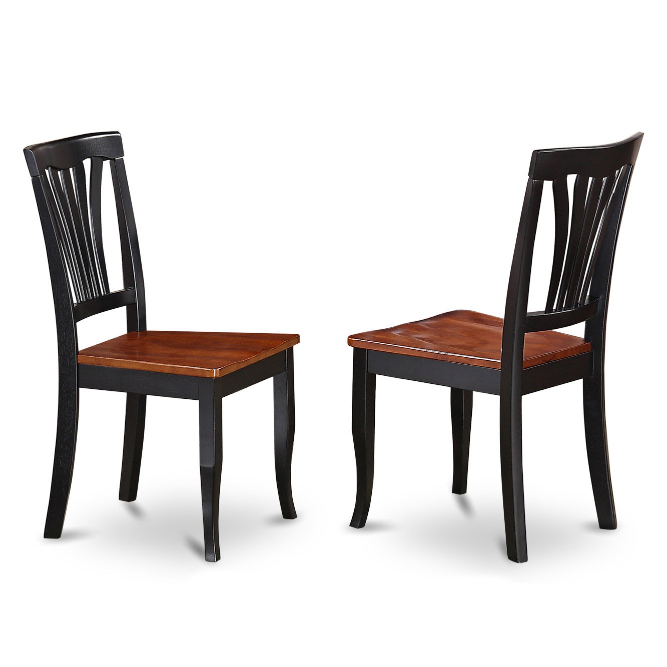 East West Furniture NDAV3-BCH-W 3 Piece Dining Set - 30x48 Inch Black & Cherry Rectangle Drop Leaf Table with 2 Kitchen Chairs | Space-Saving Dining Solution for Small Apartments, Breakfast Nooks & Cozy Kitchens