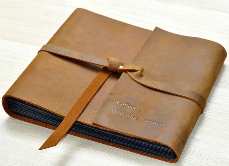 Personalized Engraved Leather Wedding Guest Book - Elegant Bridal Shower Memory Album for Wedding, Anniversary & Special Events - Perfect Gift for Couples