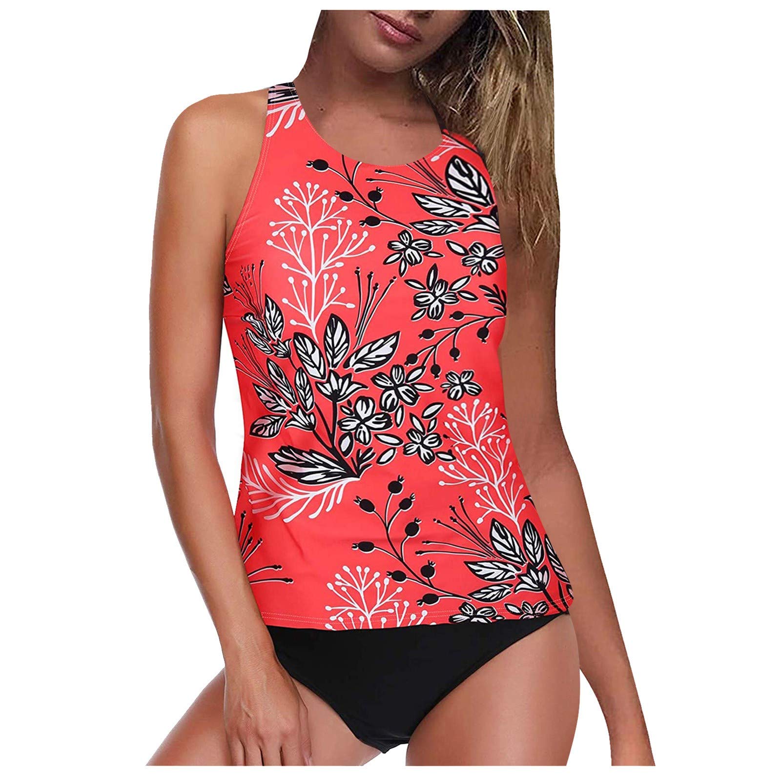 Women's High Neck Halter Tankini Swimwear - Tummy Control Two Piece Bathing Suit for Swimming, Beach Vacation & Summer Activities