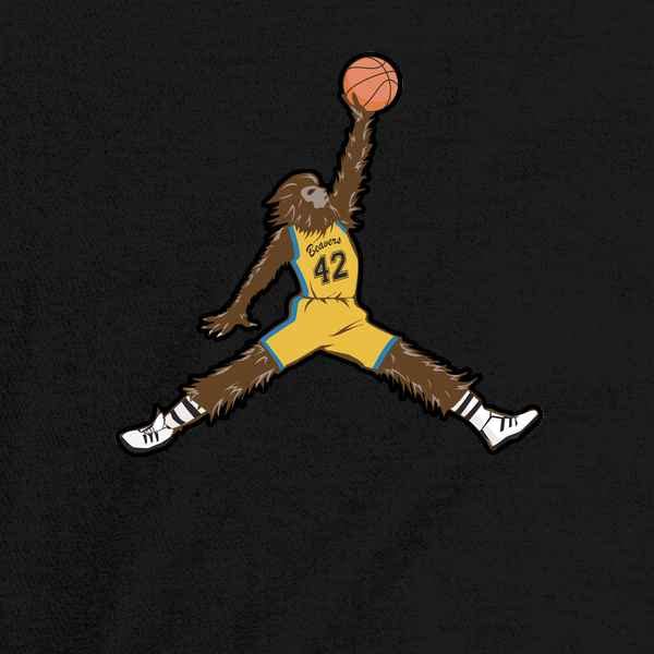 Pop Threads Air Wolf Dunking Graphic Tee for Men - Stylish Casual T-Shirt for Streetwear, Basketball Fans & Everyday Comfort