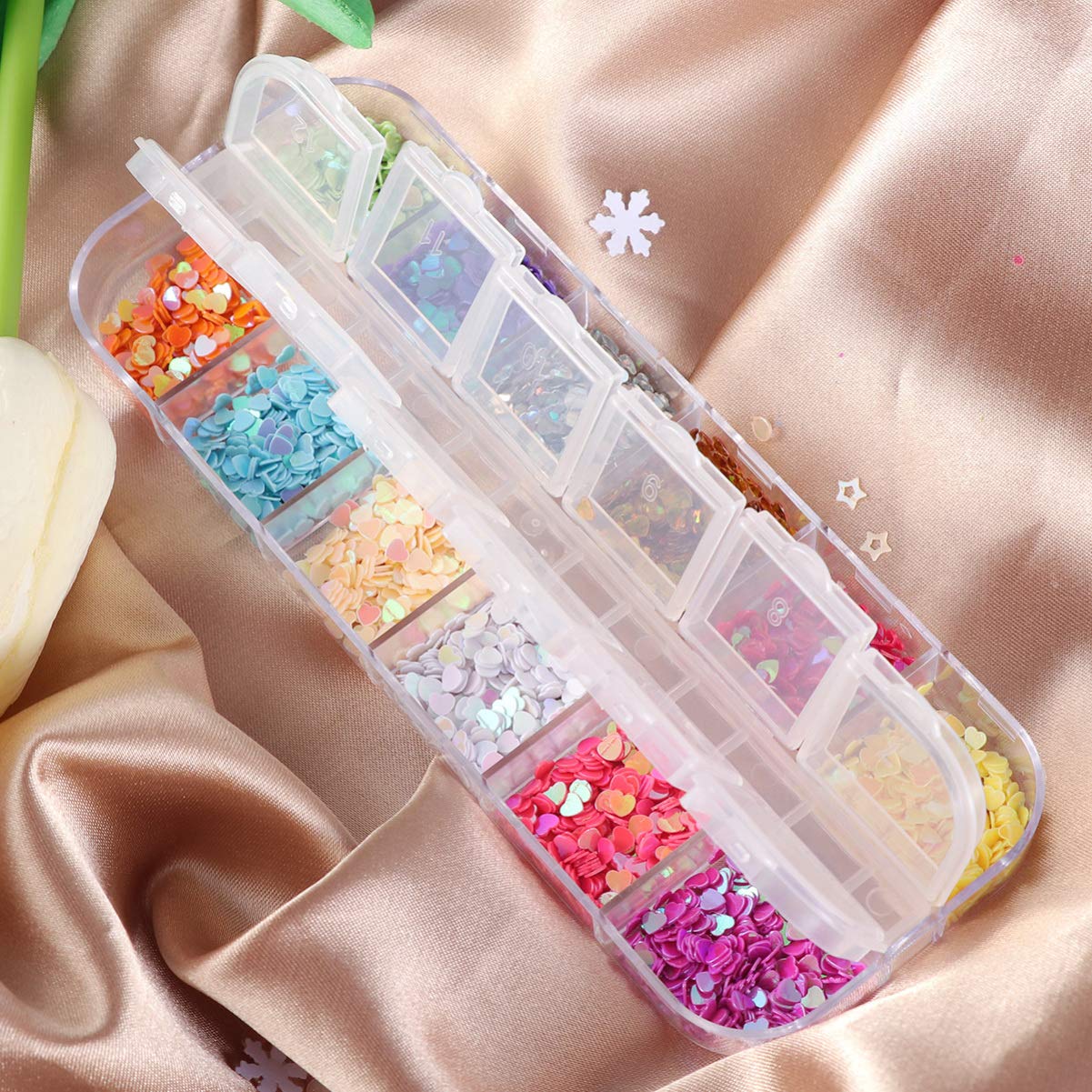 Exceart 1 Box Shimmer Nail Stickers - Sparkle Nail Art Decorations with Pearls & Sequins for Women | DIY Nail Polish Accessories & Phone Case Stickers | Perfect for Parties, Weddings & Special Occasions