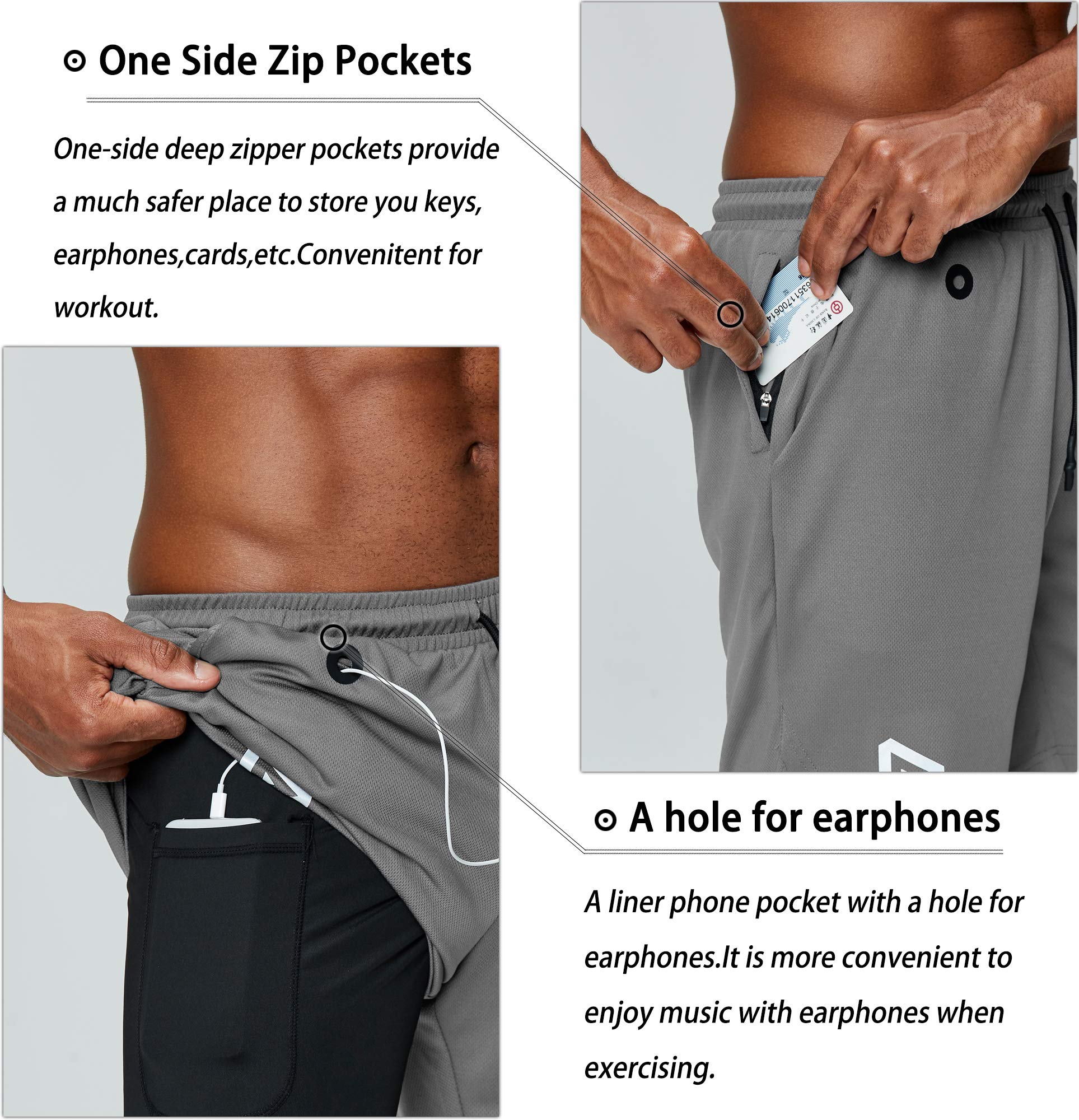 Pinkbomb Men's 2-in-1 Running Shorts with Phone Pocket - Quick Dry Gym Workout Shorts for Men | Perfect for Jogging, Training & Outdoor Activities