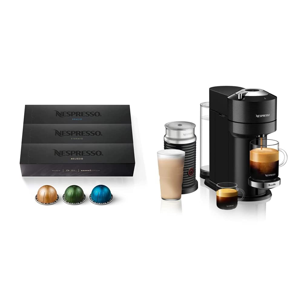 **Nespresso Vertuo Next Premium Coffee & Espresso Machine by Breville with Milk Frother – VertuoLine Capsules, Medium & Dark Roast Variety Pack (30 Count) – Perfect for Home, Office & Gifts**
