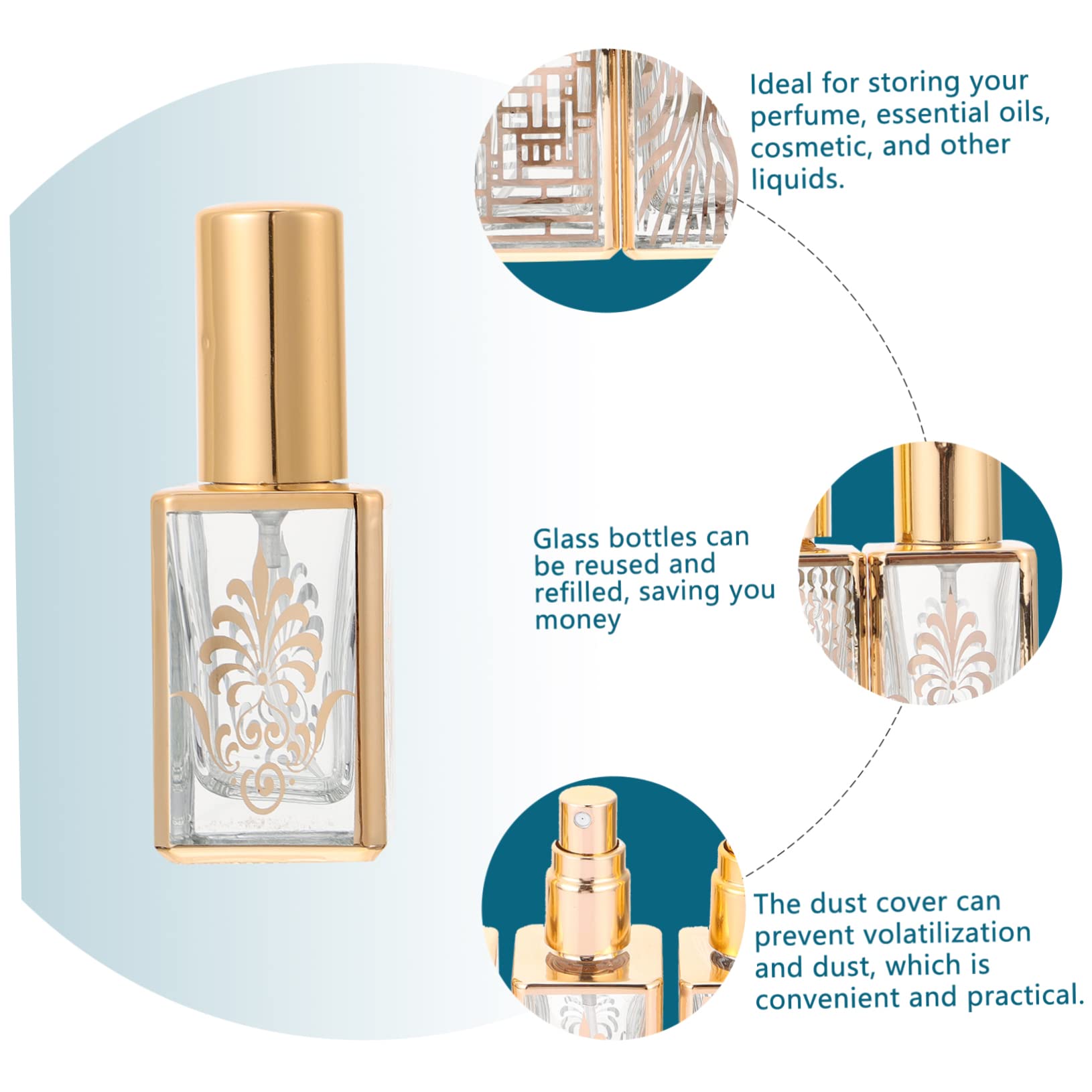 DOITOOL 4 Pack Empty Perfume Bottles - Mini Terrarium Glass Spray Bottles, Portable Travel Refillable Perfume Atomizers for Essential Oils & Fragrances - Perfect for DIY, Gifts, and On-the-Go Use