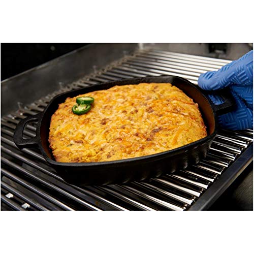 GrillPro 91658 Cast Iron Square Grill Pan - Heavy Duty Pre-Seasoned Skillet for Searing, Baking & Frying - Perfect for Outdoor BBQ, Camping & Stovetop Cooking