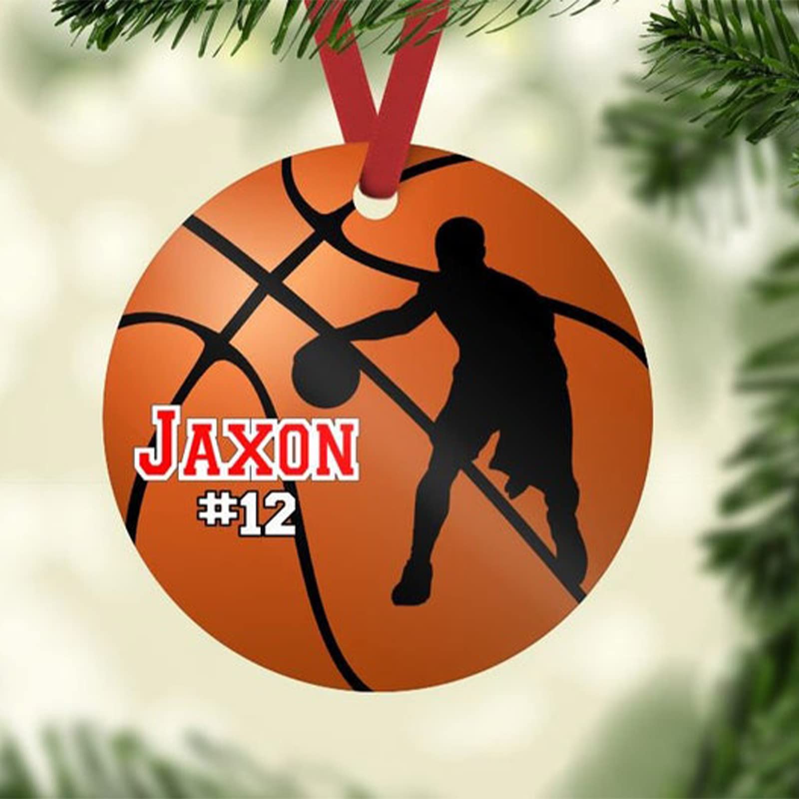 Custom Basketball Christmas Ornament - Personalized Boy Basketball Player Gift - Team Sportsman Holiday Decor - Perfect for Christmas Tree, Gifts for Coaches & Players, Sports Themed Decorations