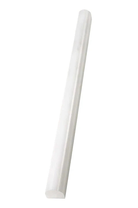 Oriental White 3/4 x 12 Bullnose Tile Trim - Perfect for Bathroom, Kitchen & Shower Edging