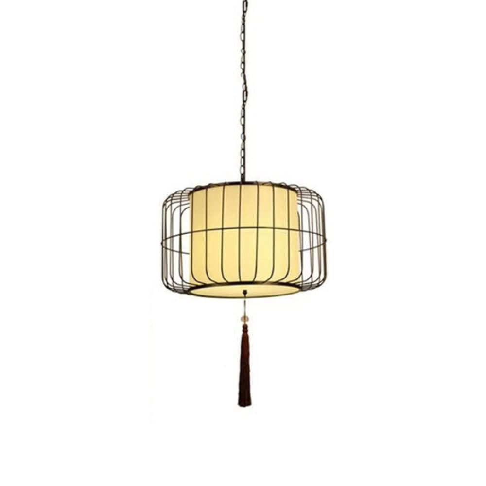 Modern LED Chandelier - Creative Iron Birdcage Pendant Light with Fabric Shade for Dining Room, Bedroom or Bar Decor | Energy Efficient Ceiling Lighting Fixture | Perfect for Restaurant, Cafe and Home Decoration