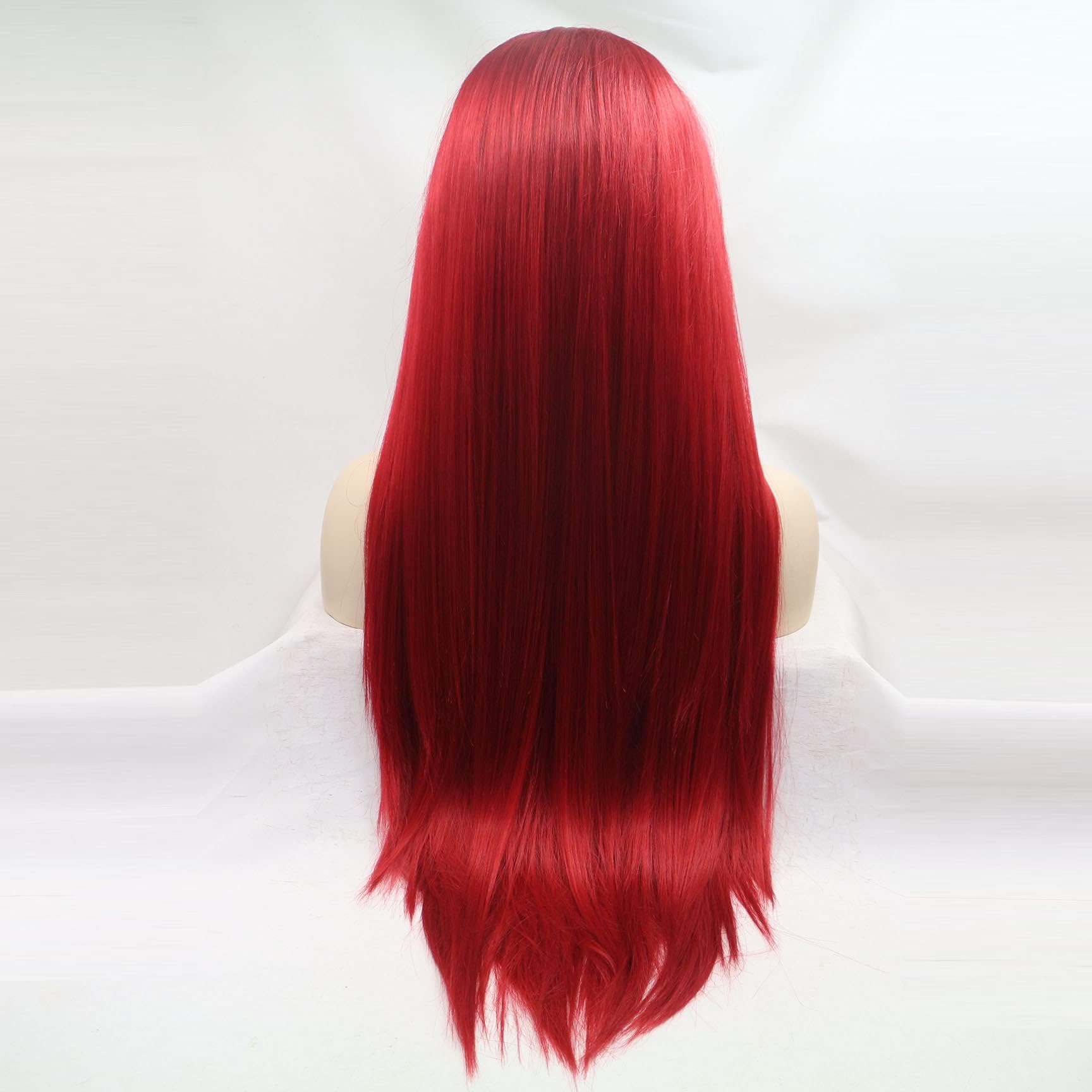 Xiweiya Bright Red 13x4 Lace Front Wig - 26