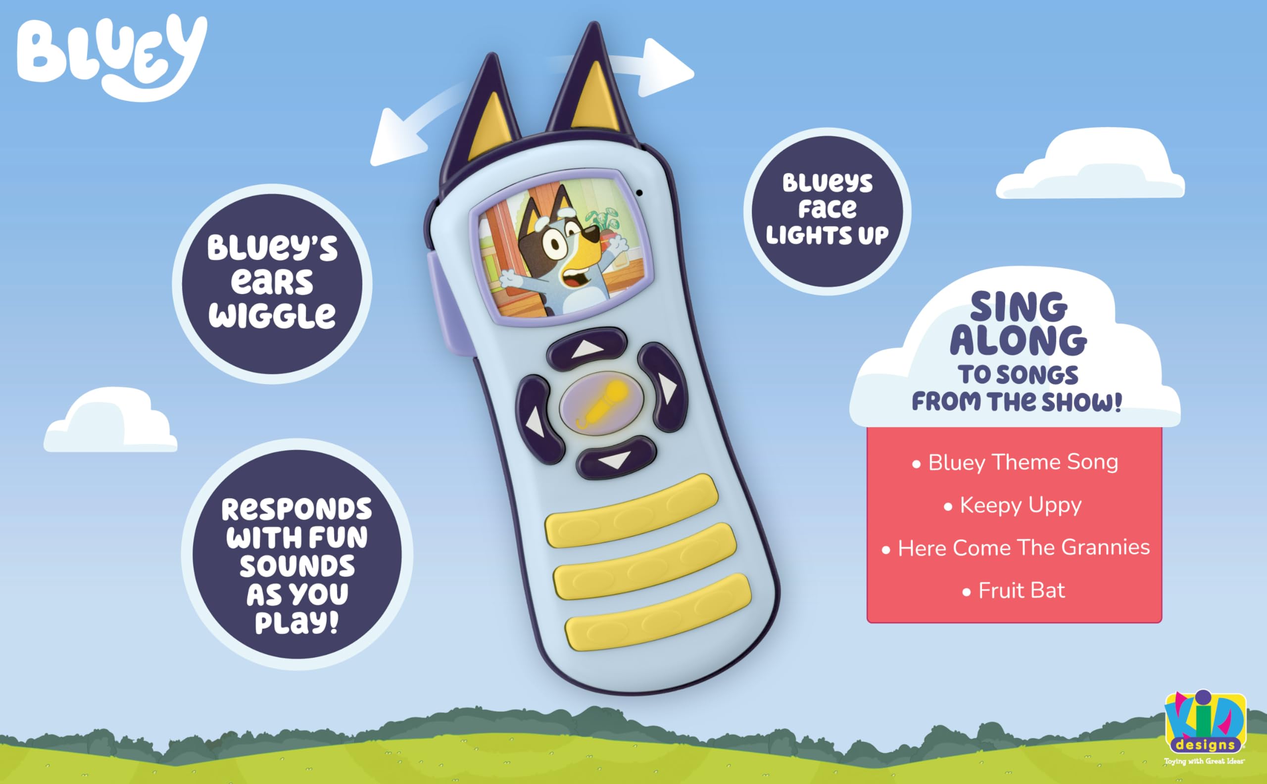 Bluey Toy Remote Control for Kids - Interactive Learning Toy with Music & Sound Effects | Perfect Gift for Bluey Fans | Pretend Play, Role Play & Early Childhood Development