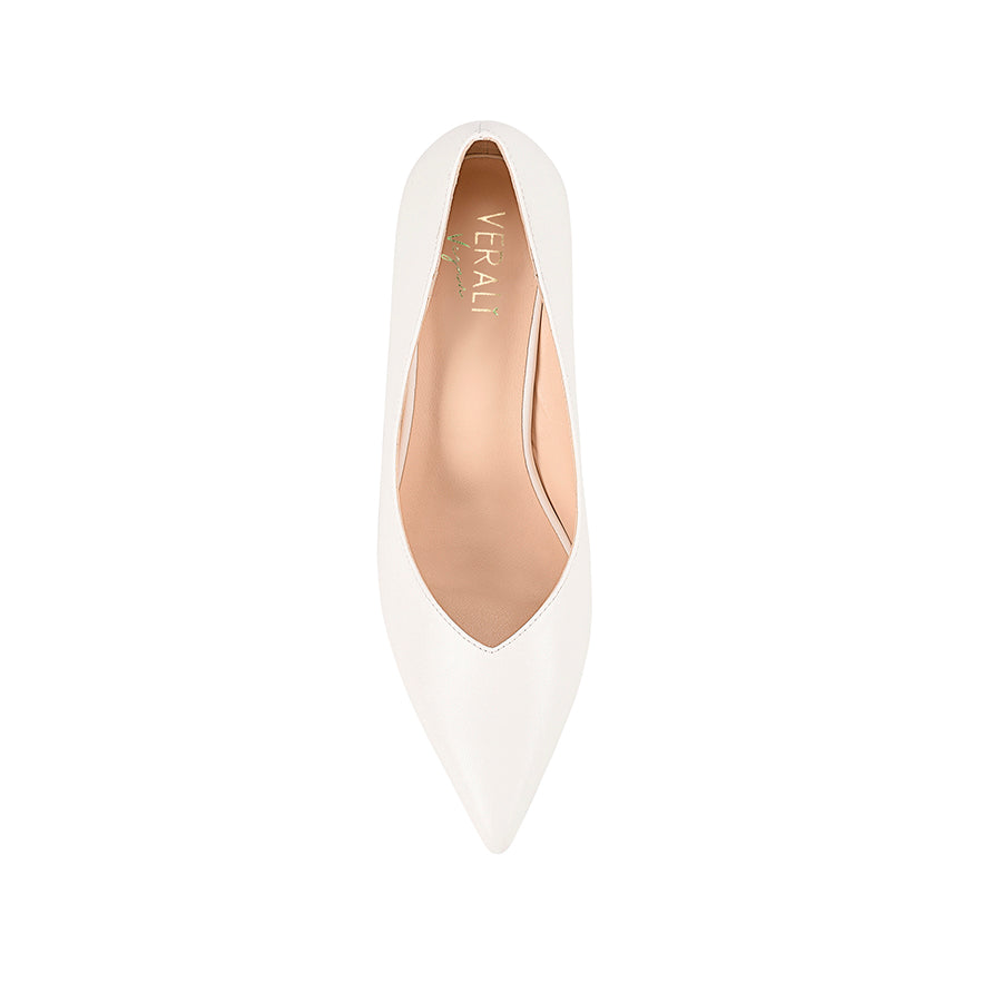 Elliot Block Heel Pumps for Women - Comfortable Chunky Heel Shoes in Chalk White | Perfect for Office, Wedding & Party Wear