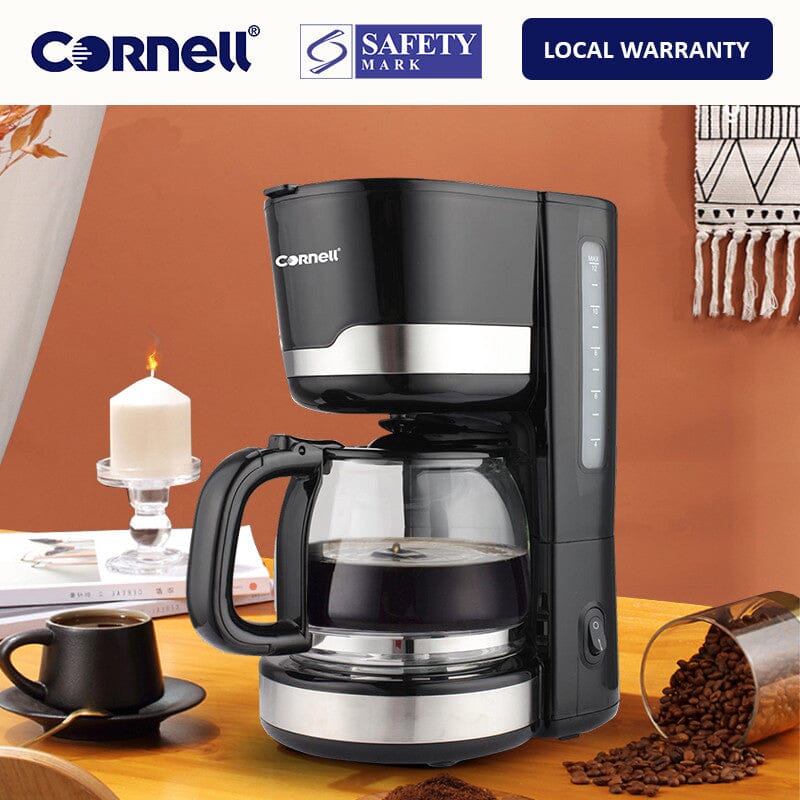 Cornell 1.5L 12-Cup Drip Coffee Maker - Black (CCME121BK) for Home, Office & Restaurant Use