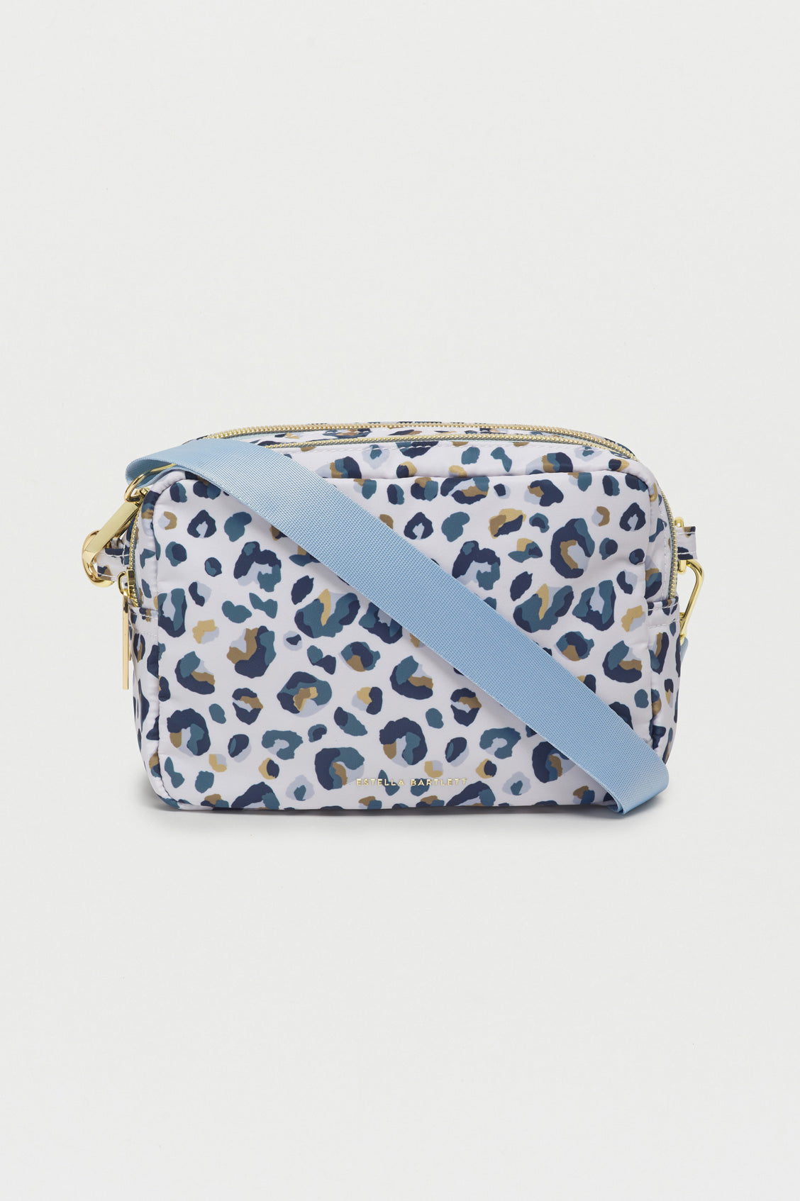 Blue Leopard Print Nylon Crossbody Bag EBP4782 - Stylish & Lightweight for Travel, Shopping & Everyday Use