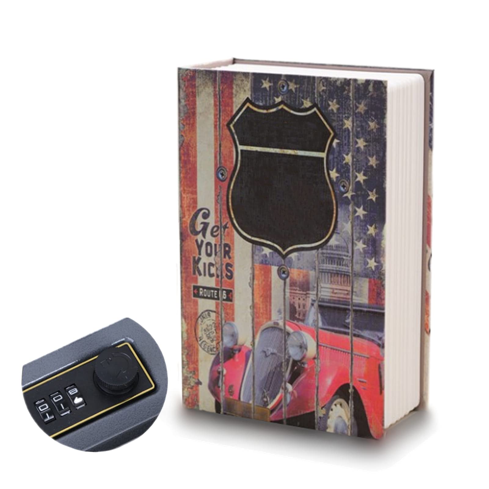 Secure Combination Lock Book Safe - Hidden Storage Box for Money, Jewelry, Documents & Valuables | Home Office Security Solution & Travel Safe