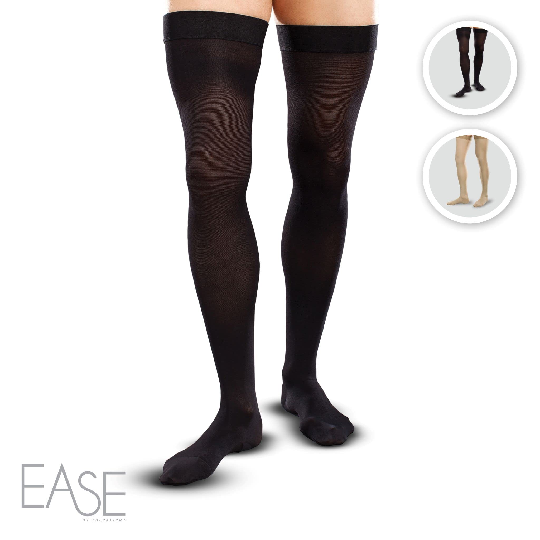 EASE BY THERAFIRM Men's Modern Compression Socks for Circulation & Support - Best for Running, Travel & Work