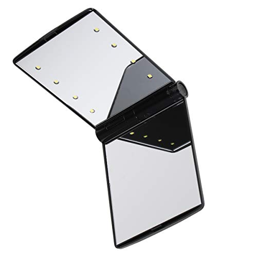 FOMIYES Portable LED Makeup Mirror - Compact Folding Vanity Mirror with Lights for Travel, Camping, Home & Office | Perfect for Makeup, Skincare & Hair Styling