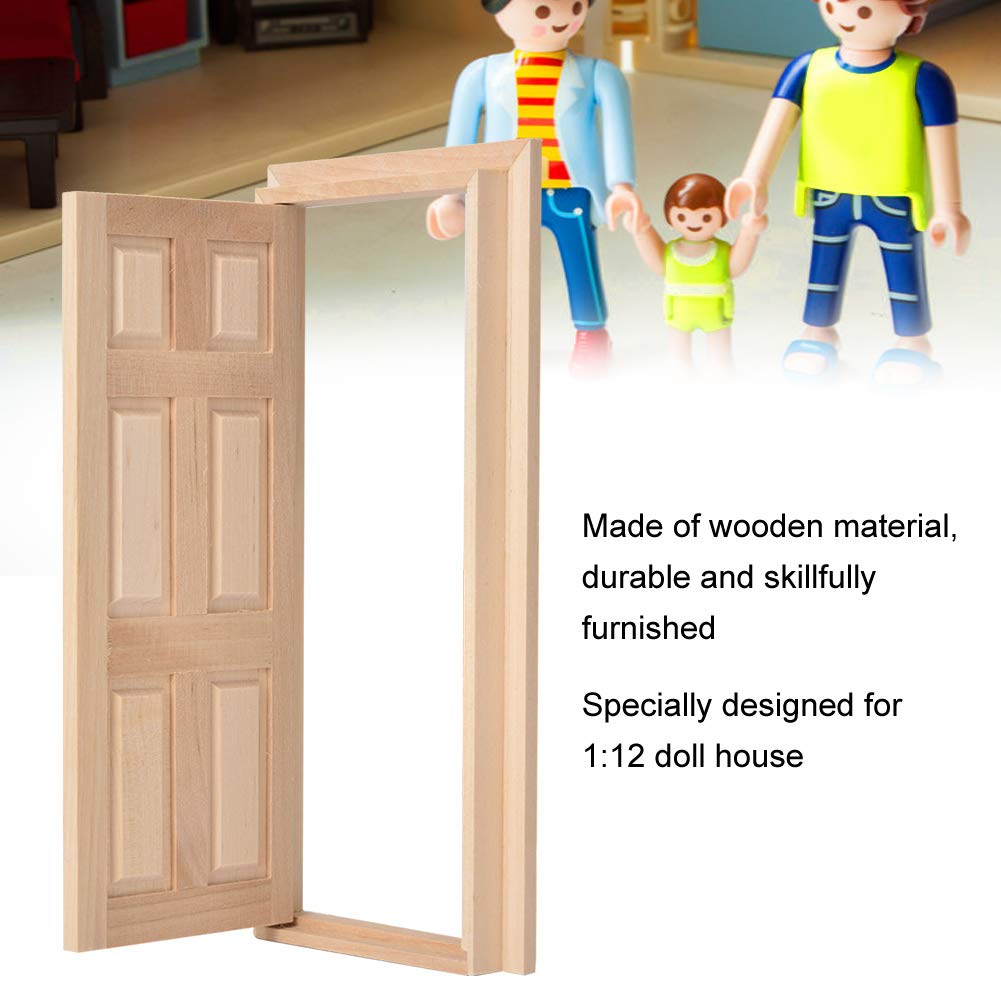 AYNEFY 1:12 Scale Mini Wooden Dollhouse Door & Window Frames - DIY Dollhouse Furniture Accessories for Realistic Home Decor & Creative Play Scenes