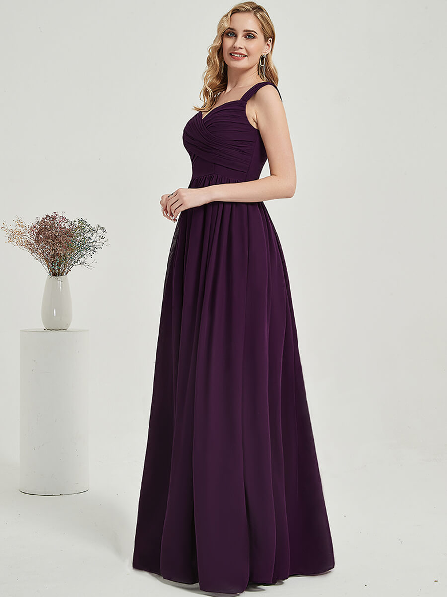 Desert Rose Sweetheart Backless Chiffon Floor Length Bridesmaid Dress - Elegant Formal Gown for Weddings, Prom & Special Occasions