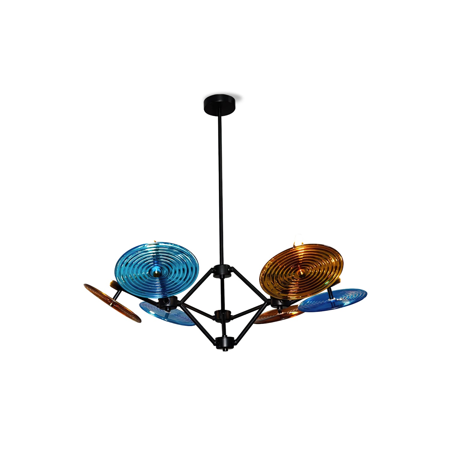 Vibrant Rotary Chandelier - Modern Spinning Ceiling Light Fixture for Dining Room, Bedroom & Living Room Decor | Energy Efficient LED Lighting Solution