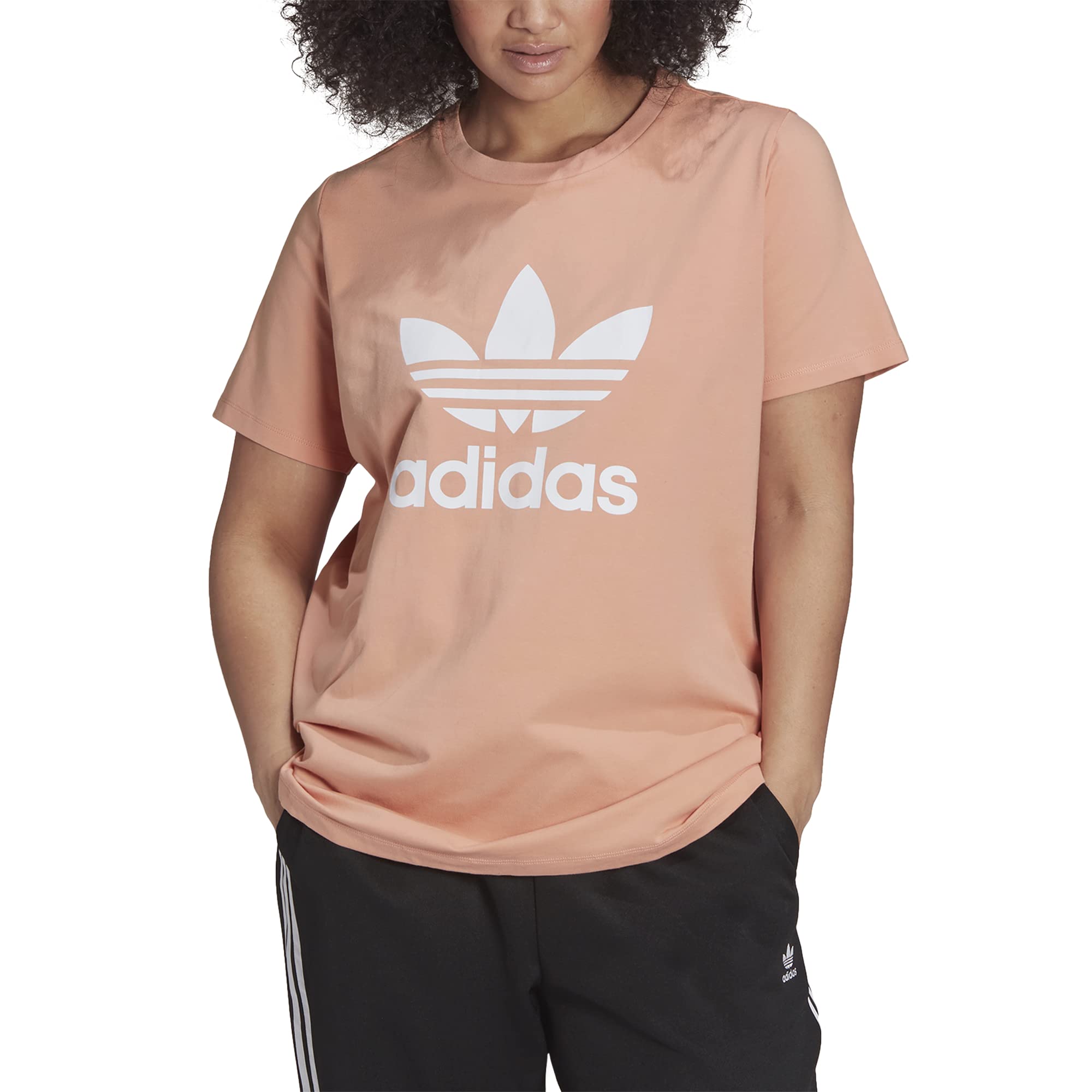 Adidas Originals Women's Trefoil Graphic T-Shirt - Casual Cotton Short Sleeve Tee for Everyday Wear, Gym & Street Style