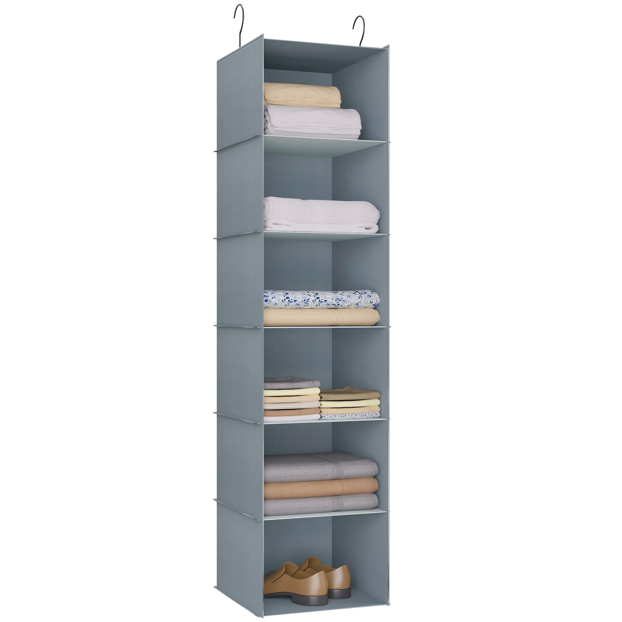 6-Shelf Hanging Closet Organizer - Space Saving Oxford Fabric Storage Solution for RV, Wardrobe, Nursery & Baby Room - Perfect for Home, Camping & Travel Organization