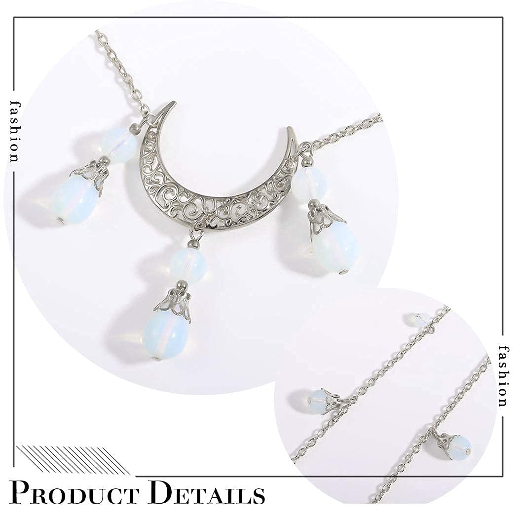 Boho Crystal Moon Head Chain - Silver Crescent Tassel Forehead Jewelry for Women & Teens | Festival Hair Accessories, Halloween Costume, Music Festival, Bridal Headpiece, Party Wear