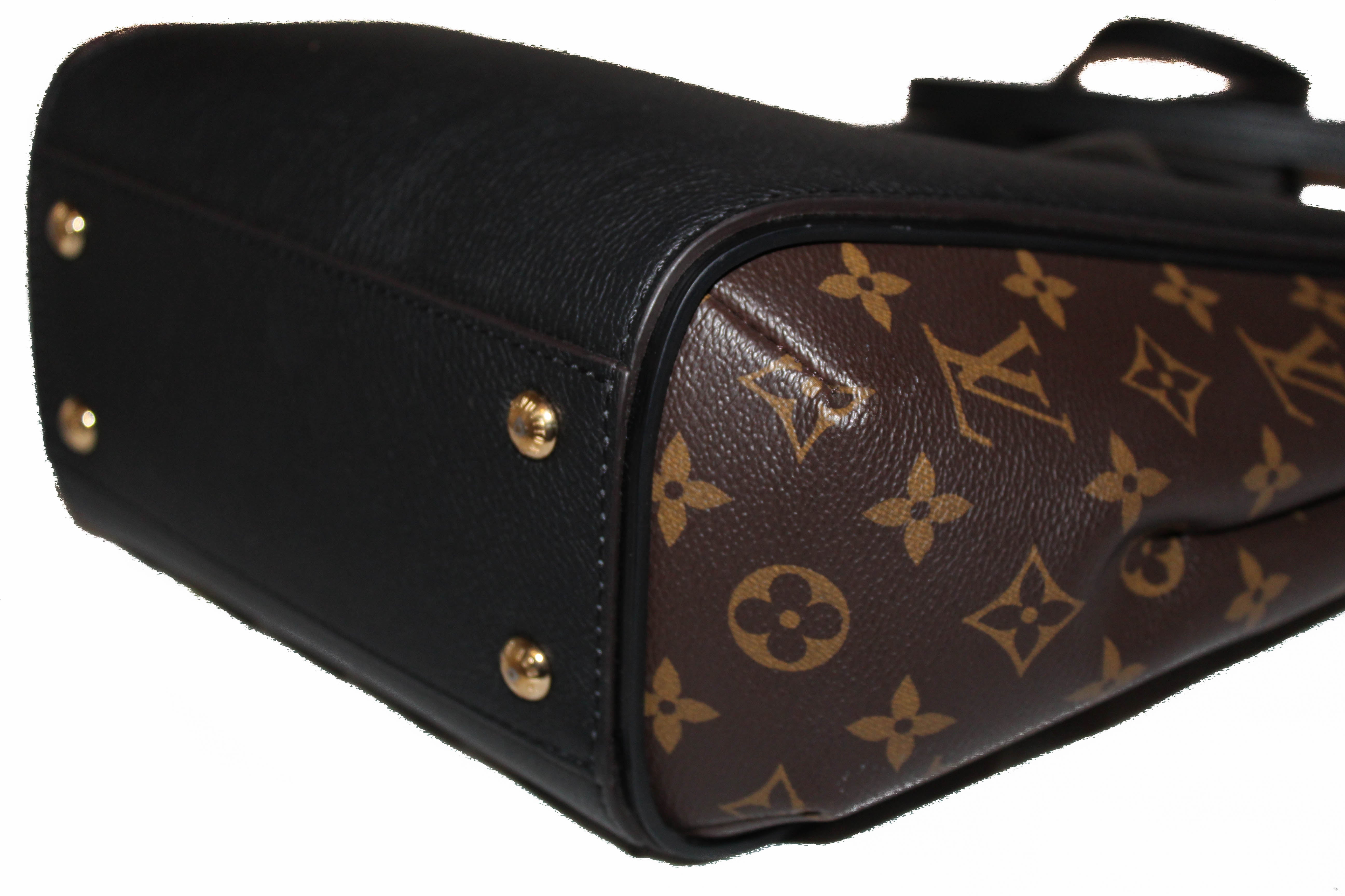 Authentic Louis Vuitton Classic Monogram Noir Leather Kimono PM Tote Handbag Crossbody Bag - Perfect for Work, Travel & Everyday Use