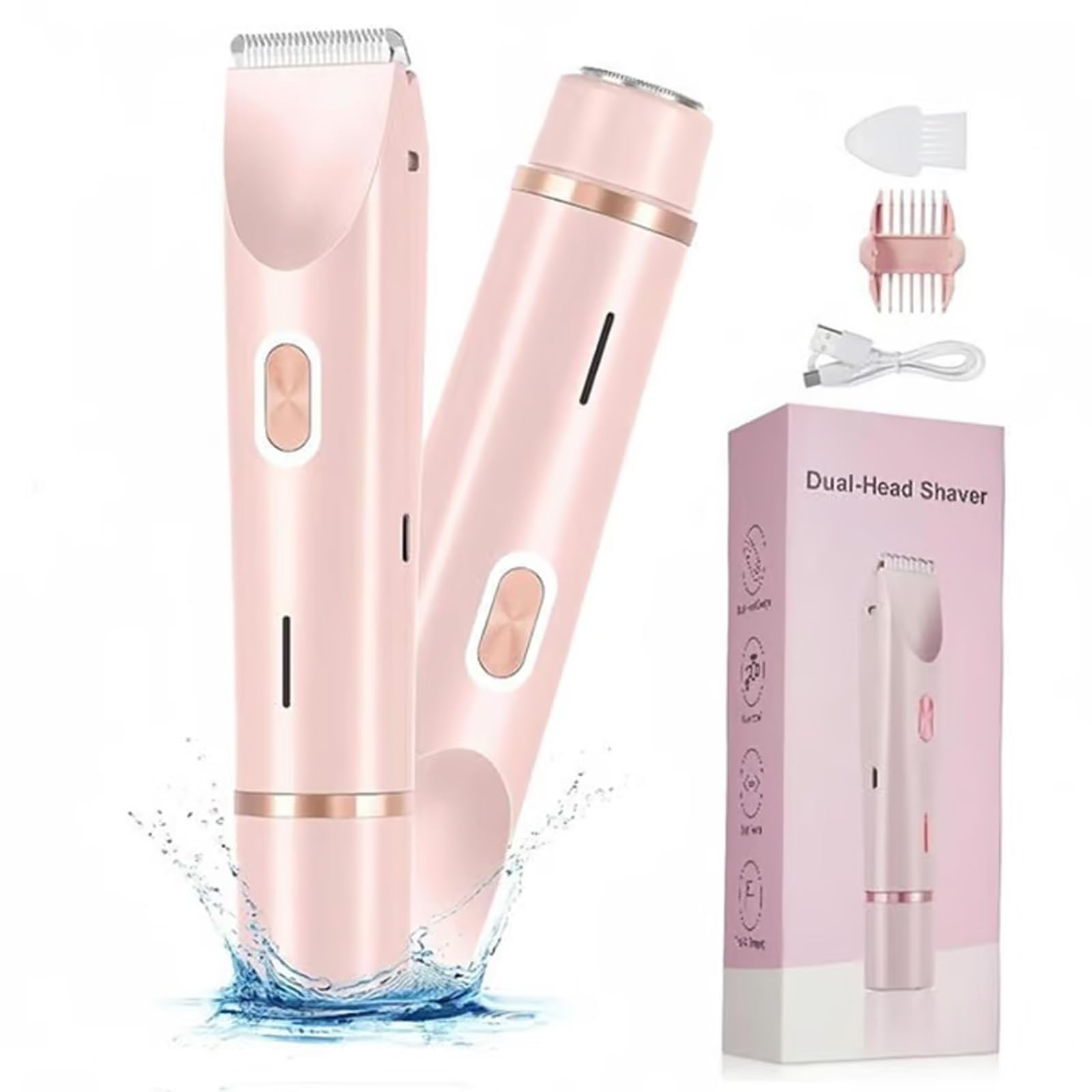 Ezme Razor Trimmie 2.0 - Silora Pro Electric Shaver for Women, 2-in-1 Dual Head Hair Trimmer & Shaver - Perfect for Travel, Bikini Line & Sensitive Skin Grooming
