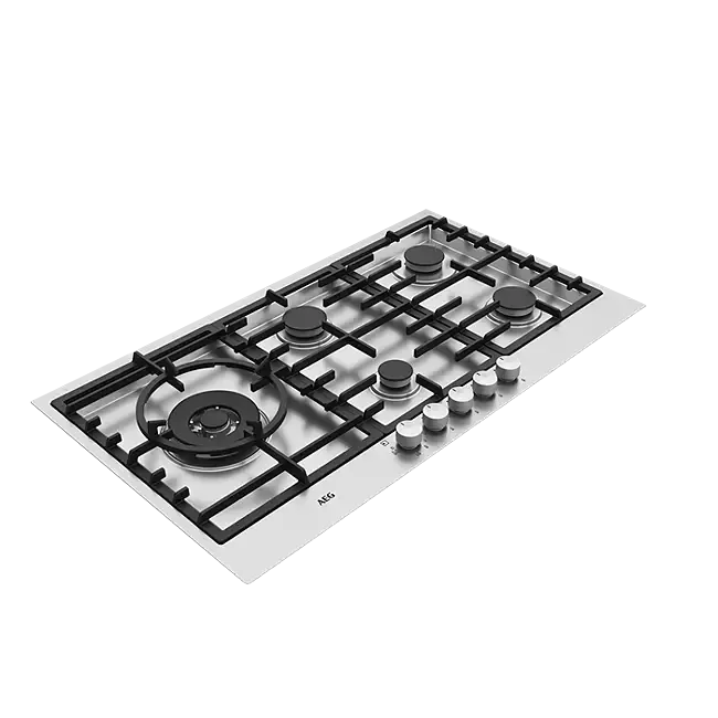 AEG 90cm 5 Burner Gas Cooktop - Premium Stainless Steel Built-in Cooktop for Modern Kitchens | Perfect for Home Cooking & Entertaining