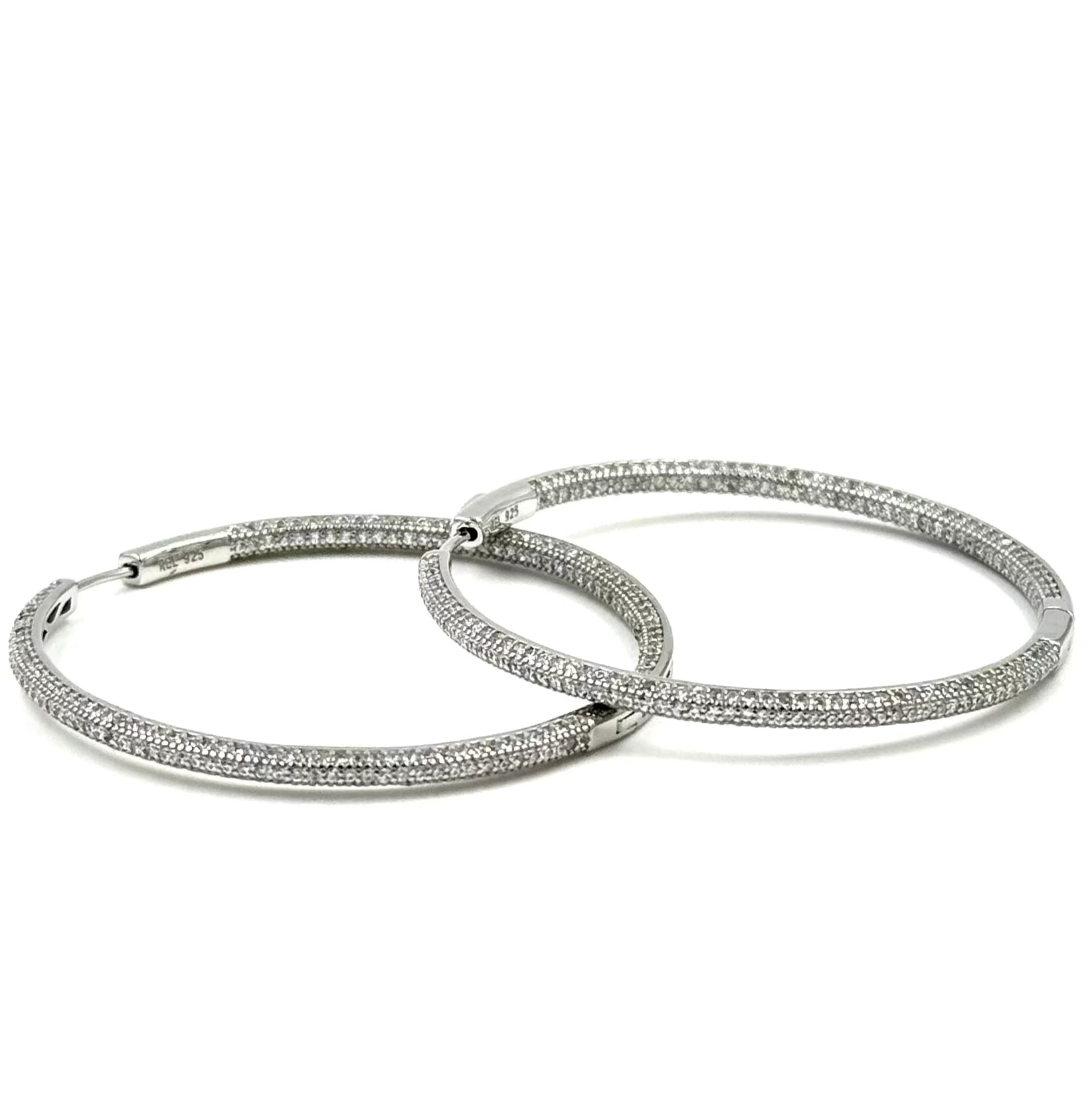 Ashley Gold Sterling Silver CZ Hoop Earrings for Women - Inside/Outside Wear, Perfect for Parties, Weddings & Everyday Elegance