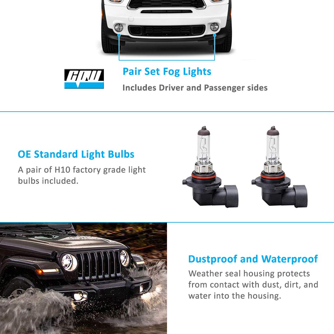 CPW Fog Lights Assembly Replacement - Compatible with 2009-2010 Ford F-150 F150 | Durable Fog Lamp for Enhanced Night Driving Safety & Off-Road Visibility