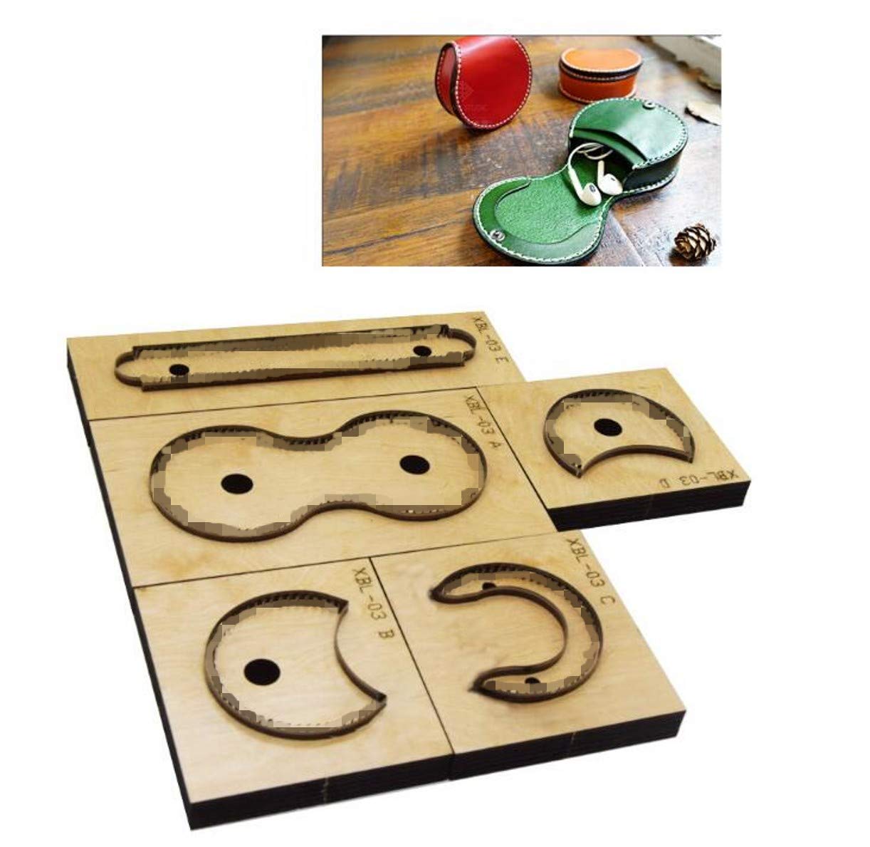 ZHONGJIUYUAN Steel Blade Ruler Wood Cutting Dies Set - Precision Punch Tool for Leather Crafting, DIY Earphone Bags & Coin Purses | Perfect for Leather Cutters, Craft Projects & Gift Making