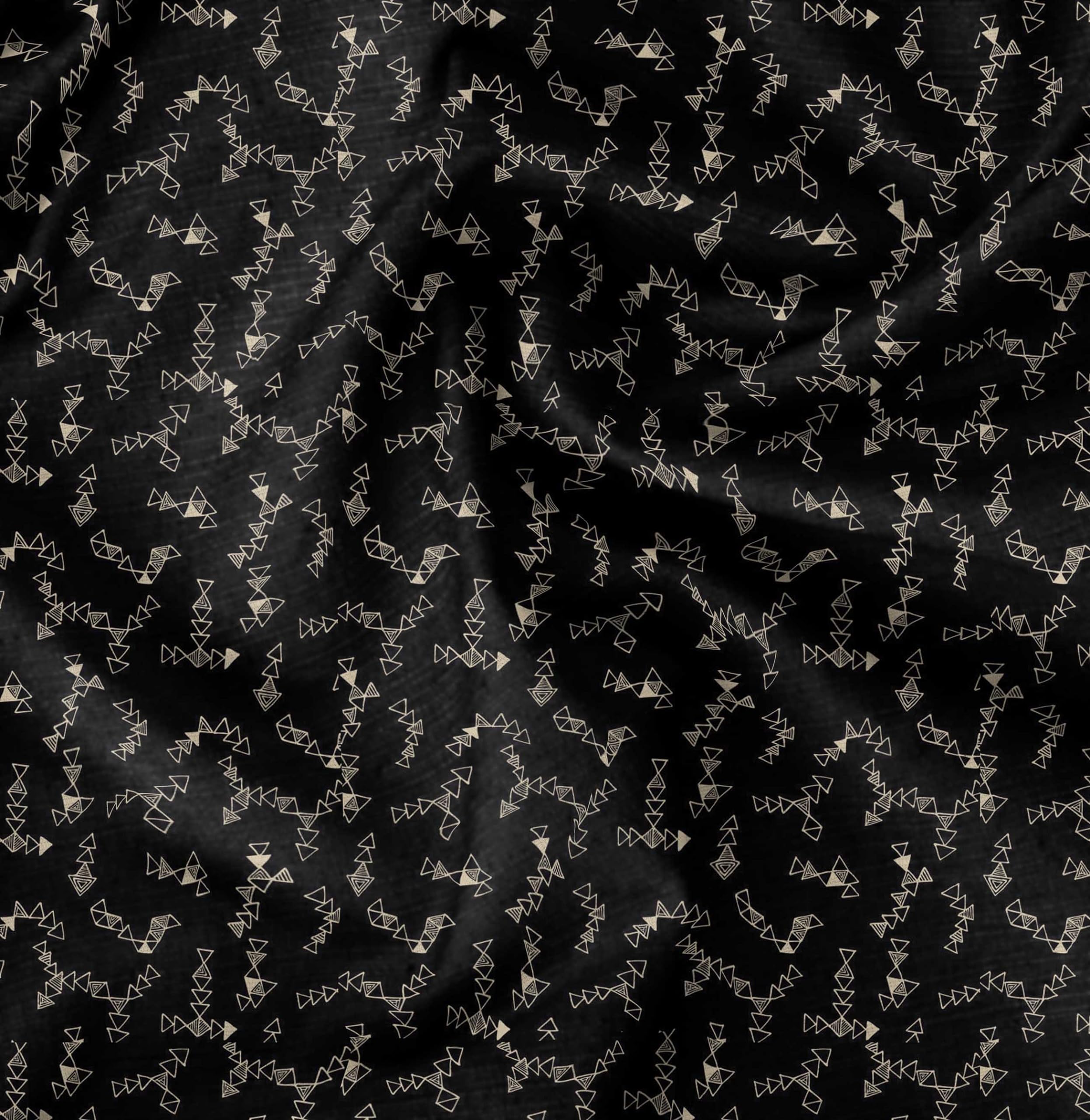 Soimoi Moss Georgette Black Fabric by The Yard - 42